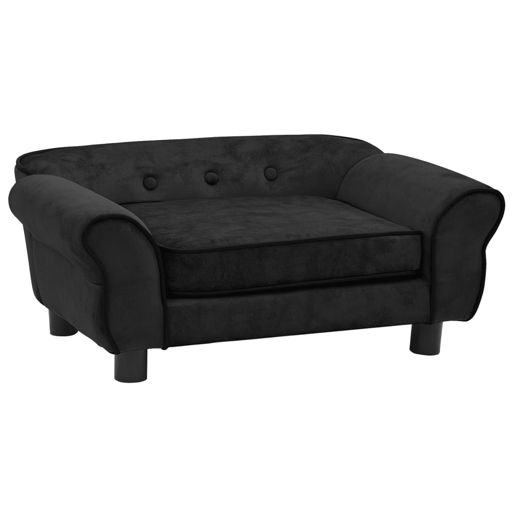 vidaXL dīvāns suņiem, melns, 72x45x30 cm, plīšs
