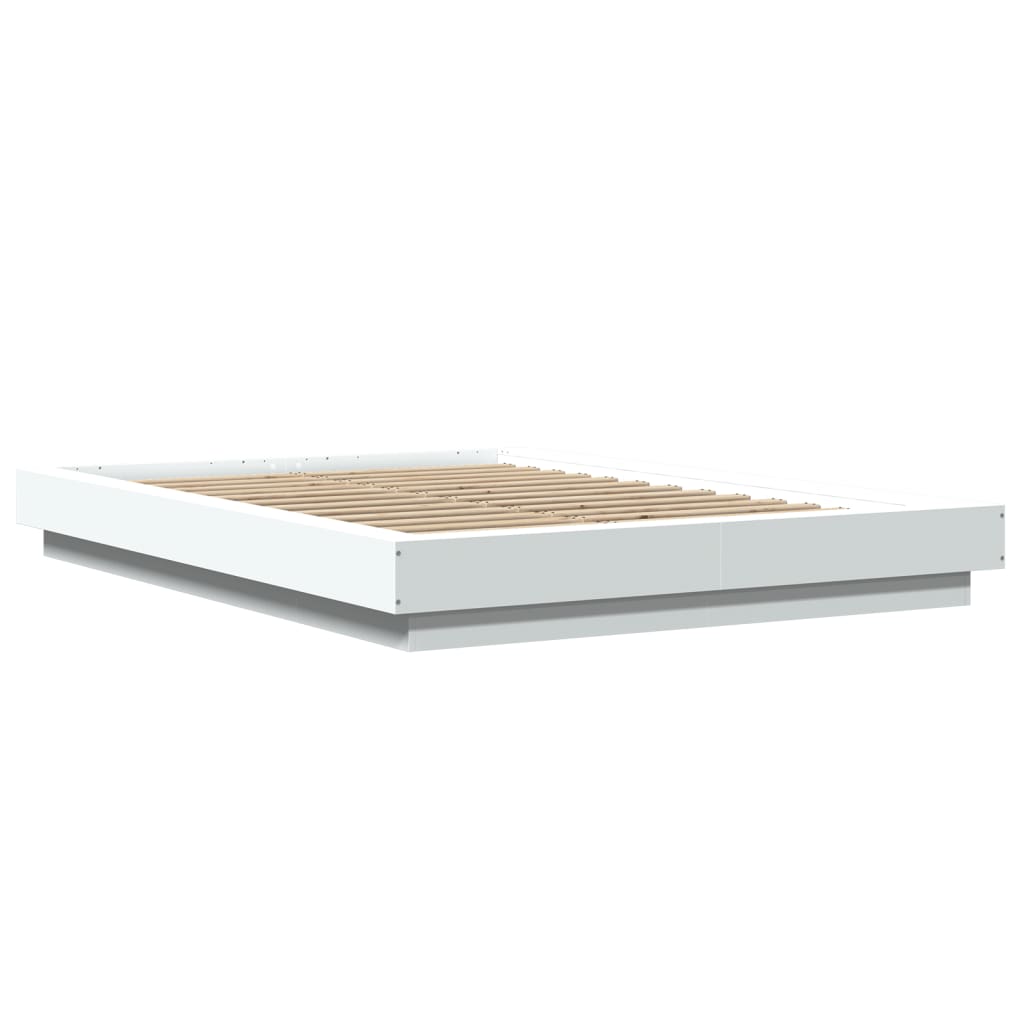 vidaXL gultas rāmis, balts, 120x200 cm, inženierijas koks