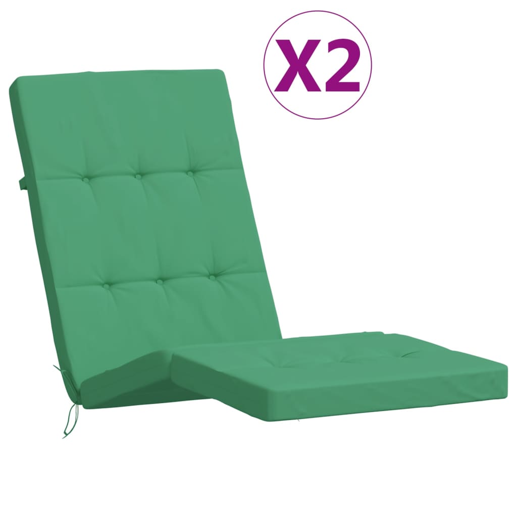 vidaXL dārza krēslu spilveni, 2 gab., oksforda audums, zaļi