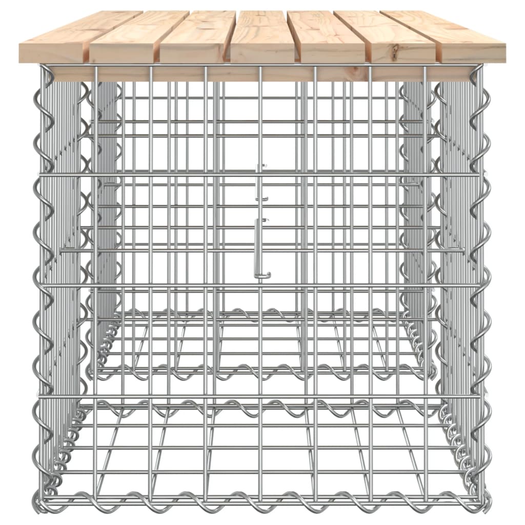 vidaXL dārza sols, gabiona dizains, 03x44x42 cm, priedes masīvkoks