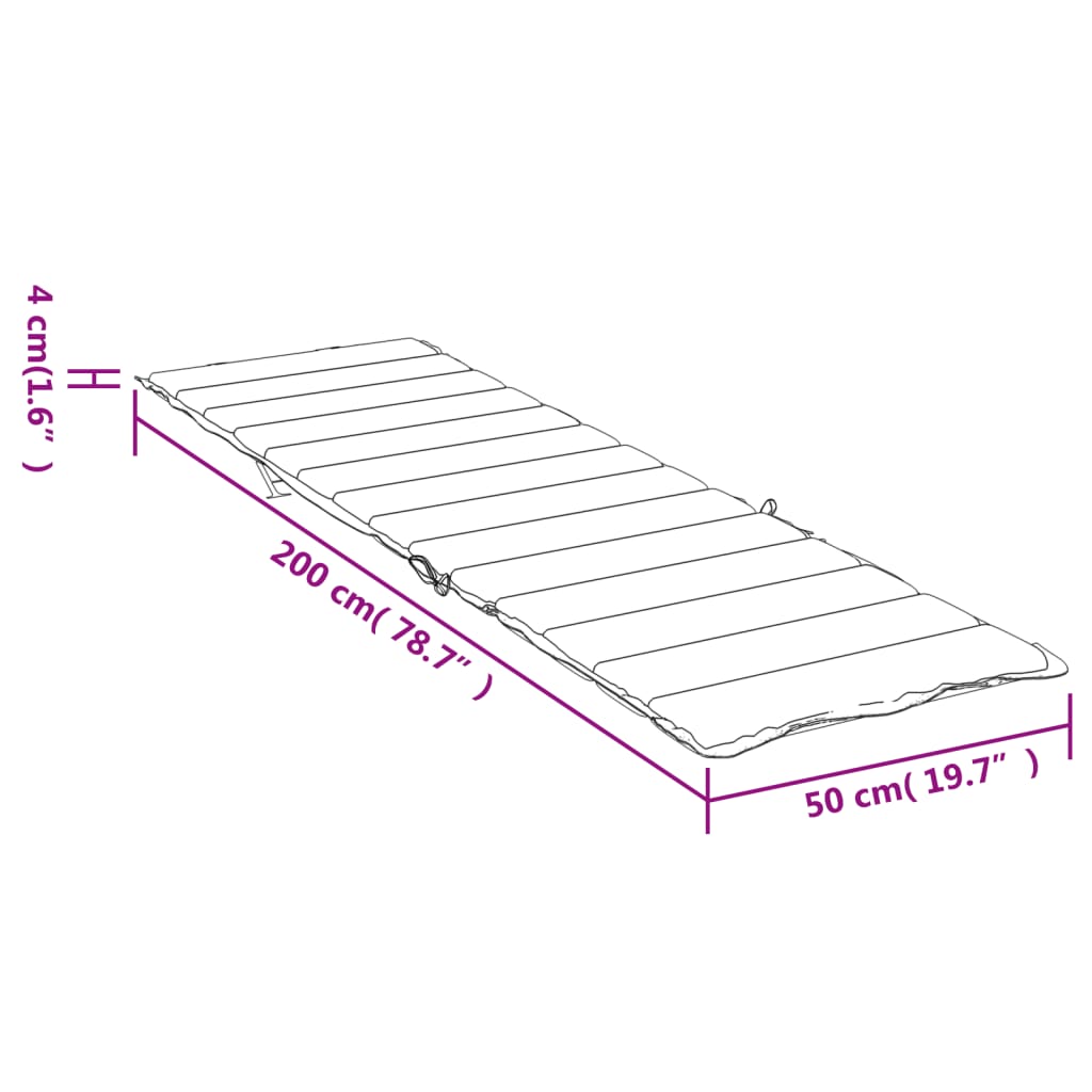 vidaXL sauļošanās krēsla matracis, audums ar lapu apdruku