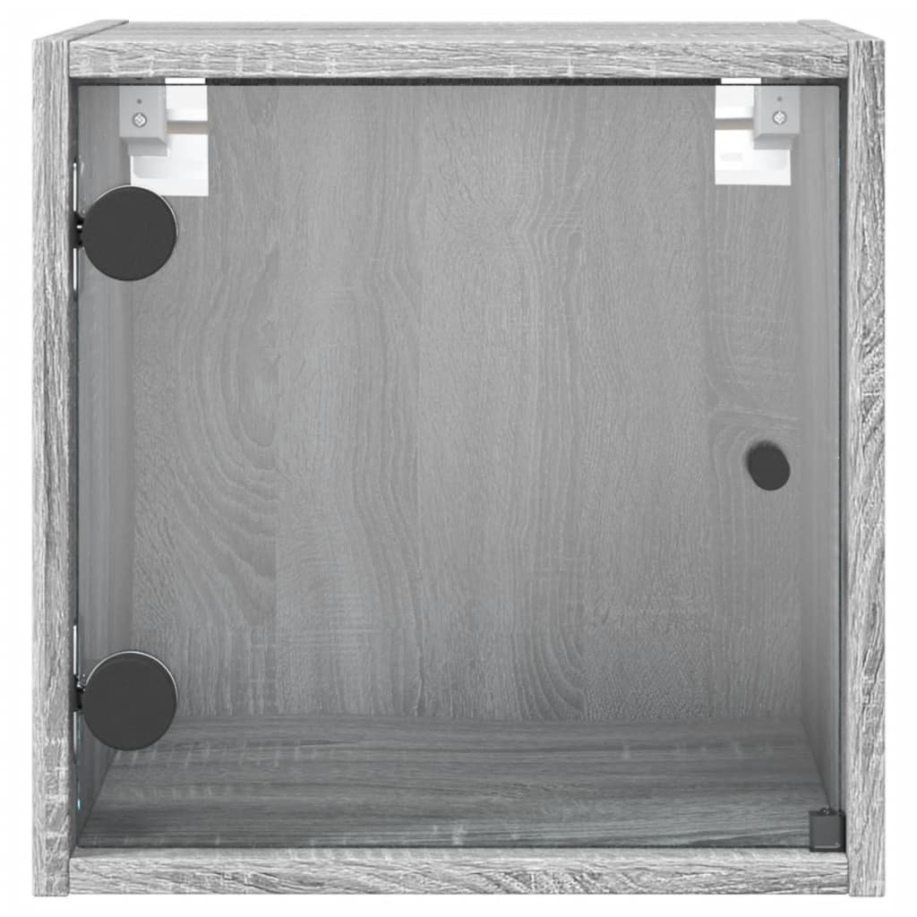 vidaXL naktsskapīši ar stikla durvīm, 2 gab., pelēki, 35x37x35 cm
