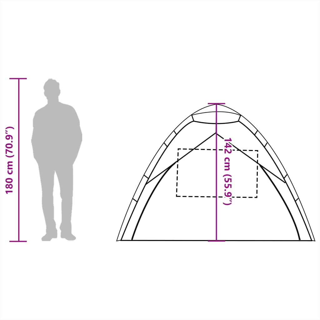 vidaXL pludmales telts 3 personām, debeszila, ūdensnecaurlaidīga