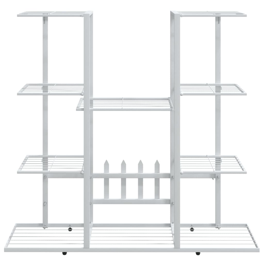 vidaXL puķu statīvs, 94,5x25x89 cm, balts, dzelzs