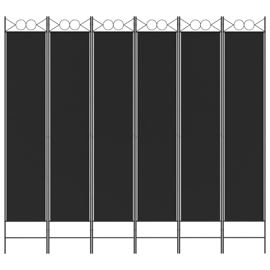 vidaXL 6-paneļu istabas aizslietnis, 240x220 cm, melns audums