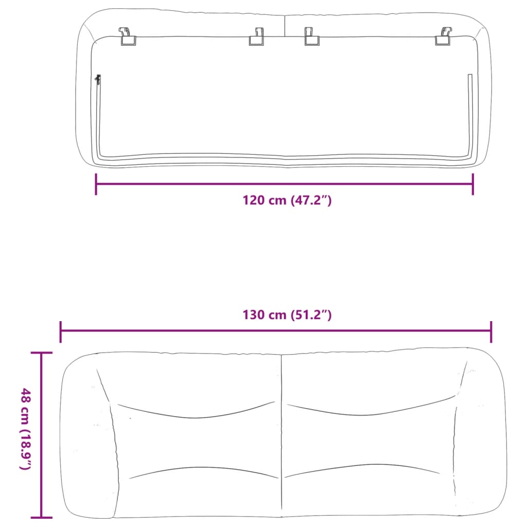 vidaXL galvgaļa spilvens, brūns, 120 cm, mākslīgā āda