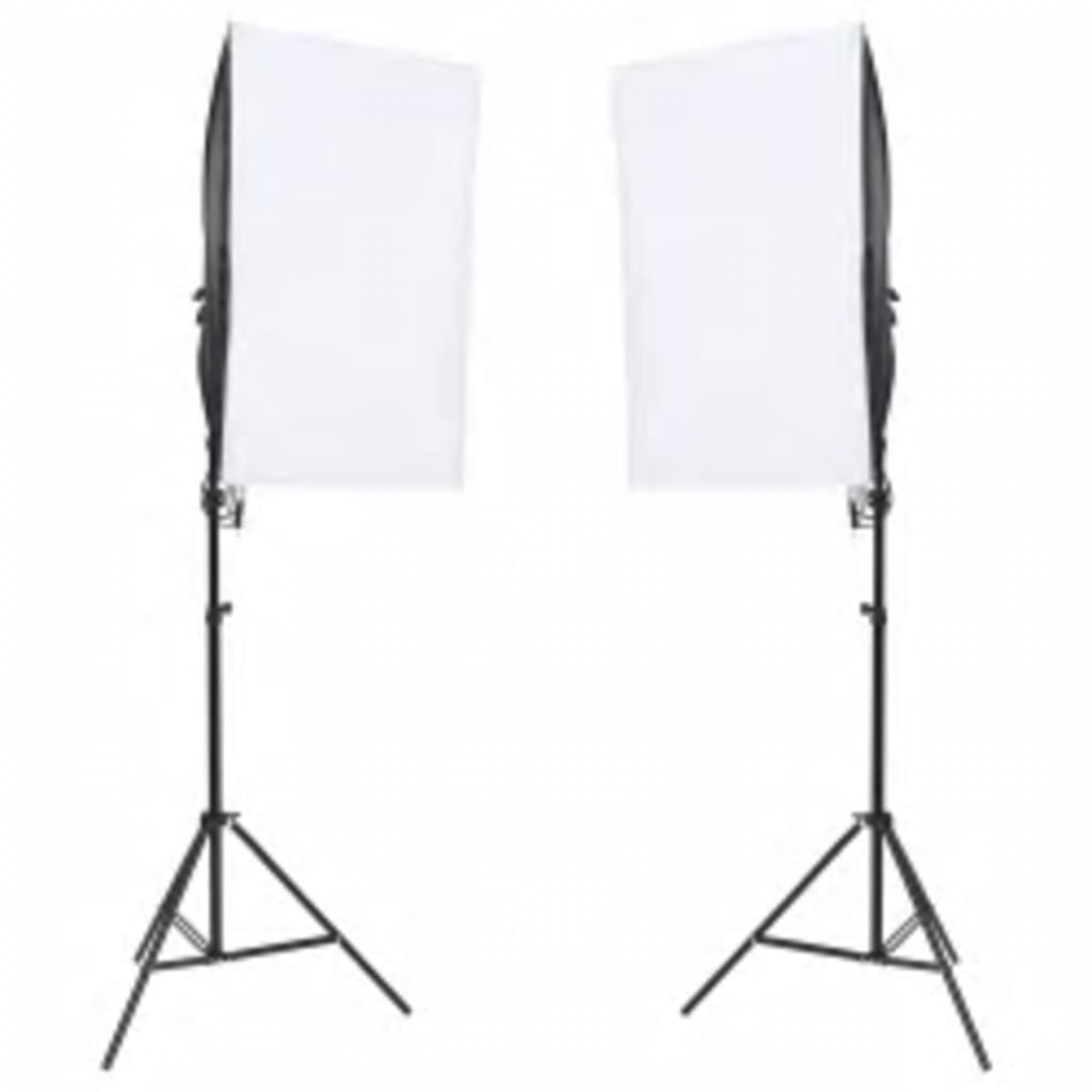 vidaXL fotostudijas komplekts, gaismas un fons