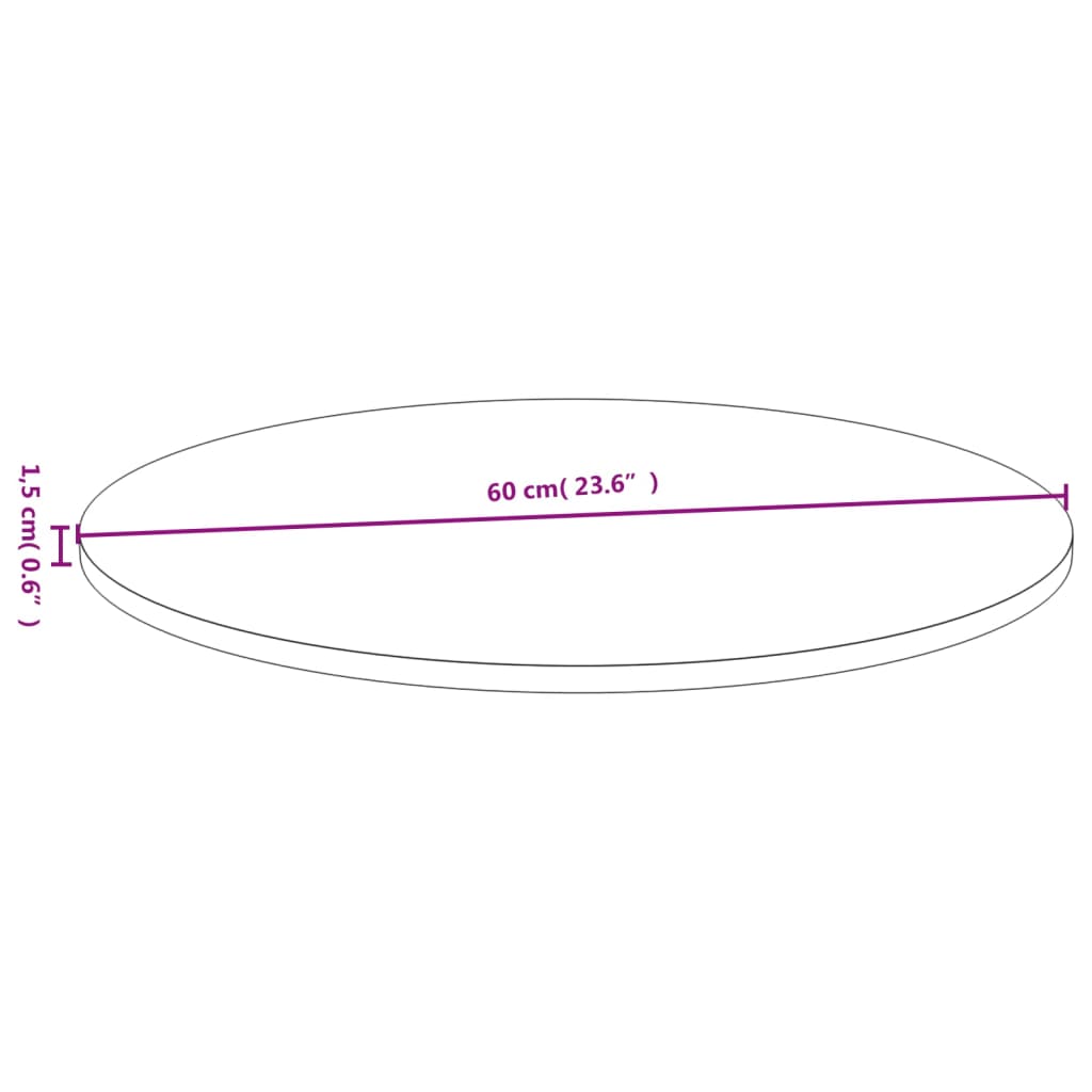 vidaXL galda virsma, Ø60x1,5 cm, bambuss