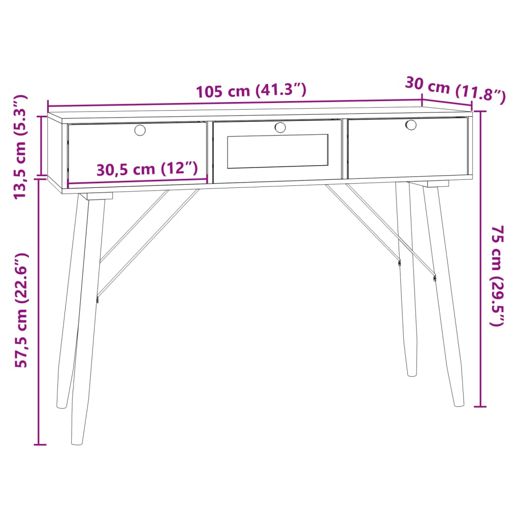 vidaXL TV skapītis ar durvīm, 105x30x45 cm, inženierijas koks