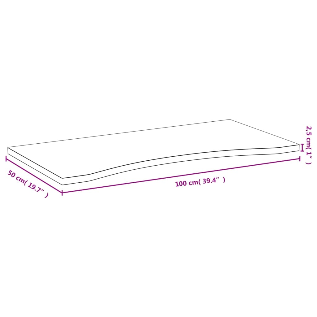 vidaXL rakstāmgalda virsma, 100x50x2,5 cm, bambuss