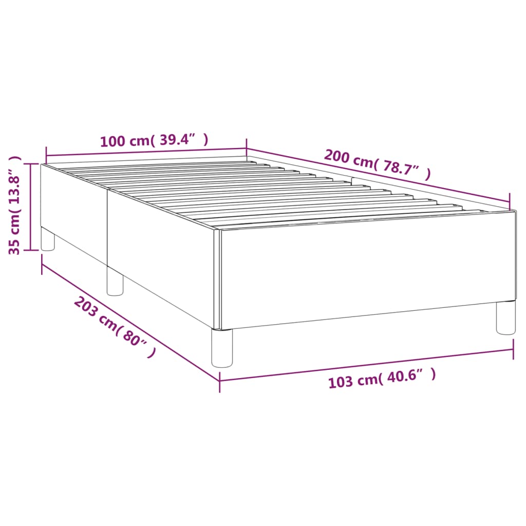 vidaXL gultas rāmis, melns, 100x200 cm, mākslīgā āda