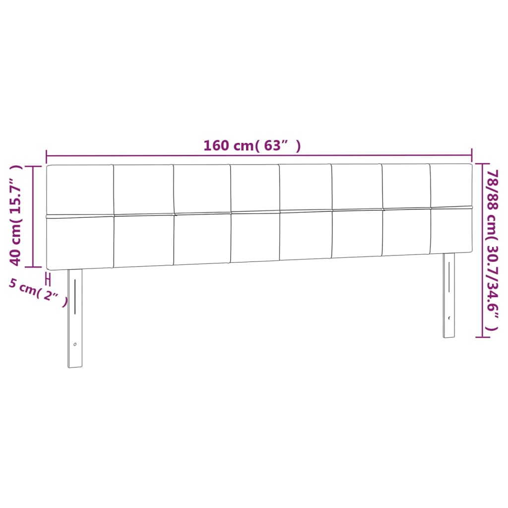 vidaXL gultas galvgaļi, 2 gab., 80x5x78/88 cm, melns audums