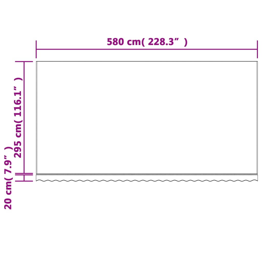 vidaXL nojumes maiņas jumts, daudzkrāsainas svītras, 6x3 m