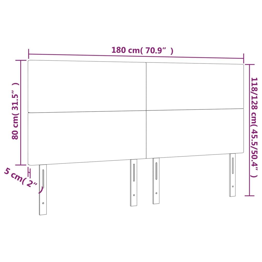 vidaXL gultas galvgalis ar LED, 180x5x118/128 cm, melns mākslīgā āda