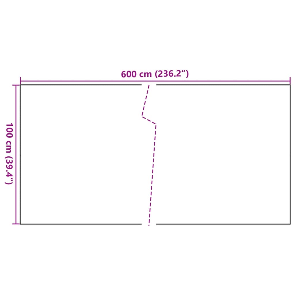 vidaXL balkona aizsegs, pelēks, 600x100 cm, PE rotangpalma