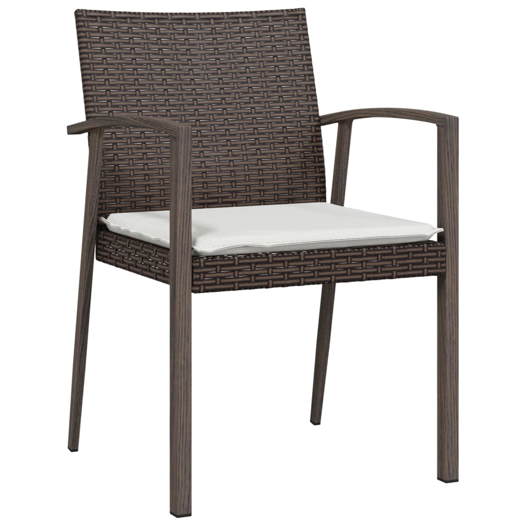 vidaXL dārza krēsli ar matračiem, 6 gab., 56,5x57x83 cm, PE