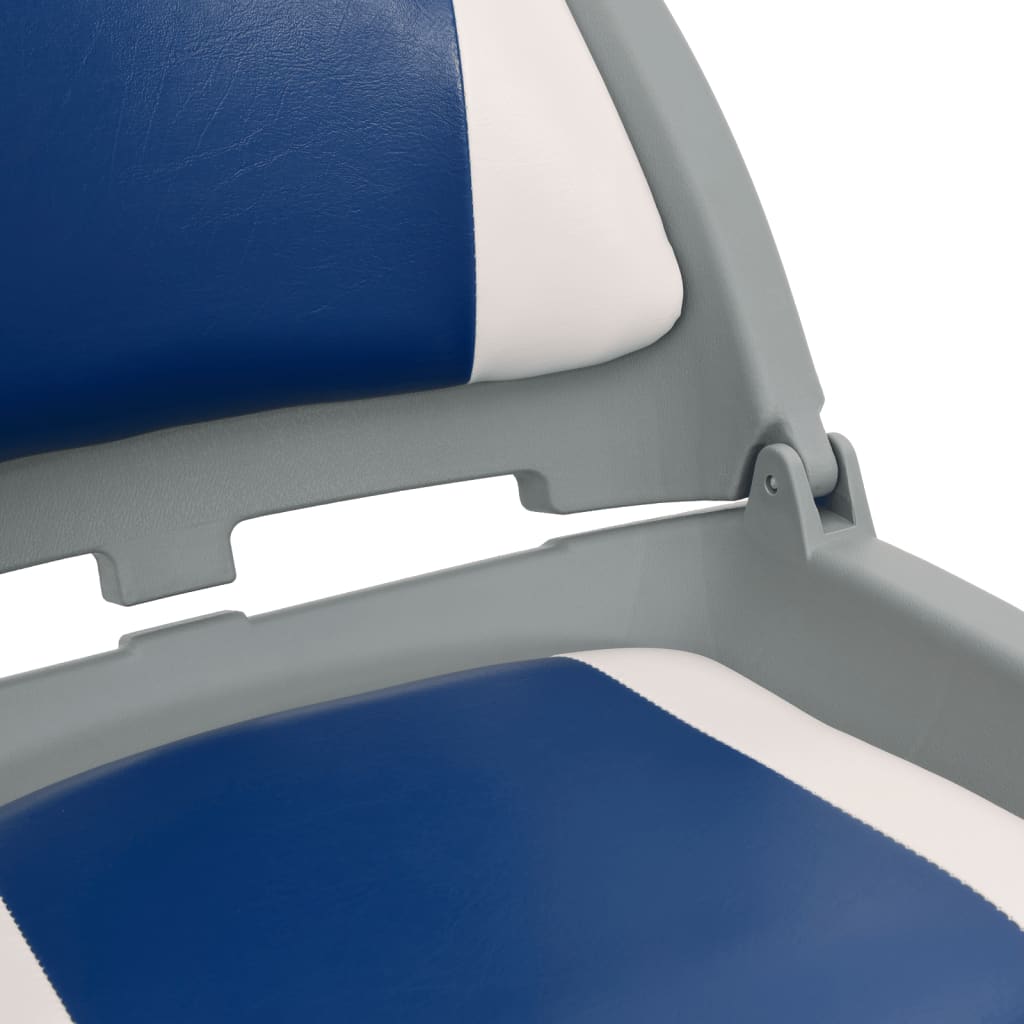 vidaXL 2-daļīgs salokāms laivas sēdeklis, zili balts spilvens