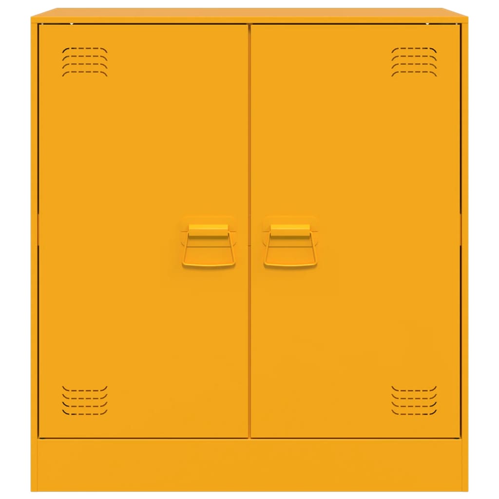 vidaXL kumode, sinepju dzeltena, 67x39x73 cm, tērauds
