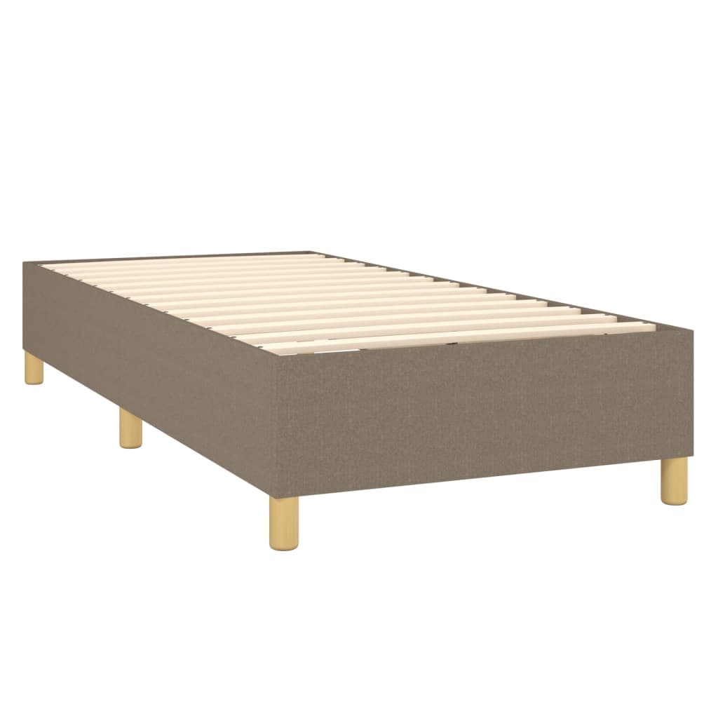 vidaXL atsperu gultas rāmis ar matraci, pelēkbrūns, 80x200 cm, audums