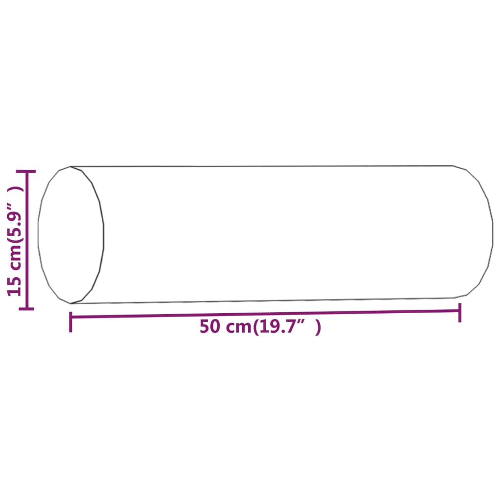 vidaXL dekoratīvi spilveni, 2 gab., Ø15x50 cm, vīnsarkans audums