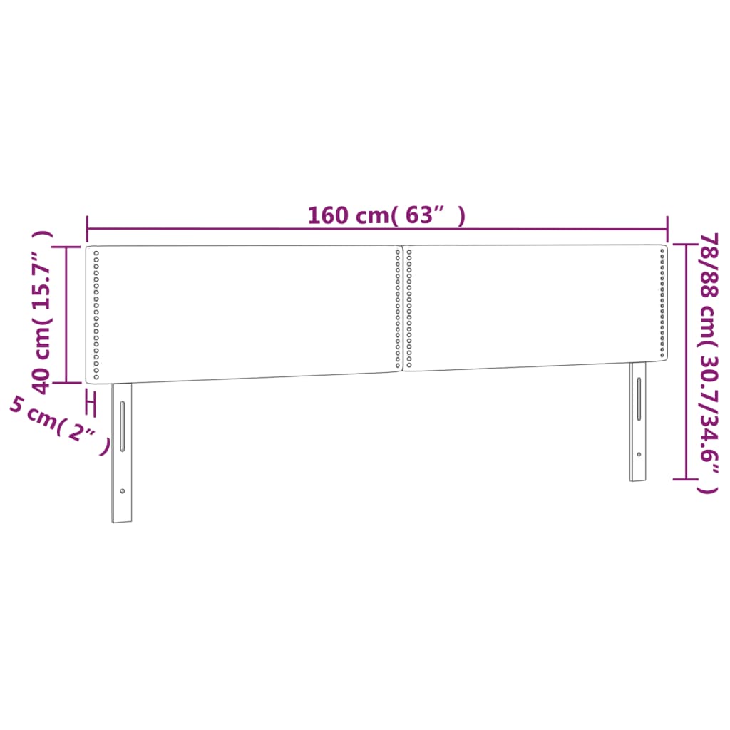 vidaXL gultas galvgaļi, 2 gab., 80x5x78/88 cm, zils audums