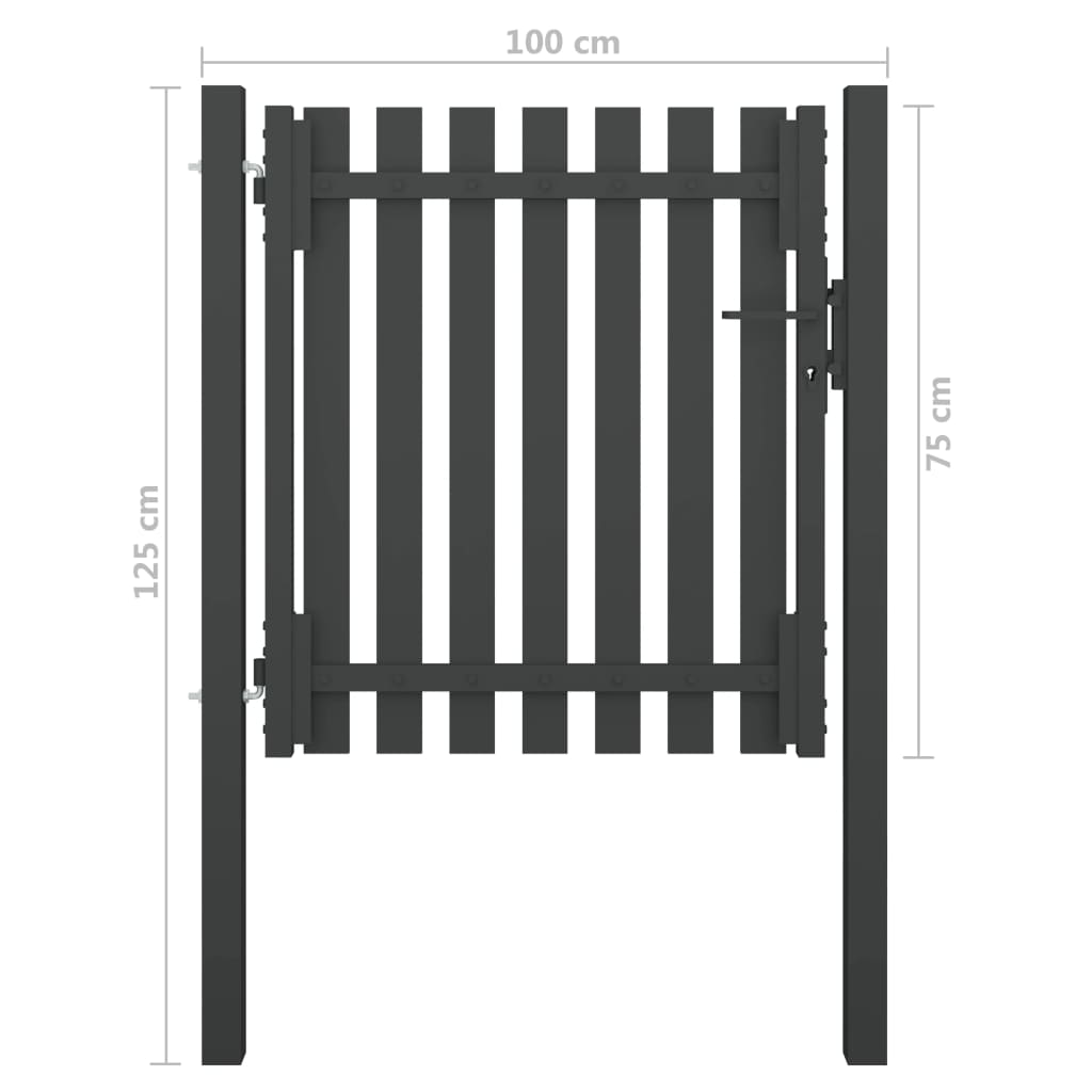 vidaXL žoga vārti, 1x1,25 m, tērauds, antracītpelēki