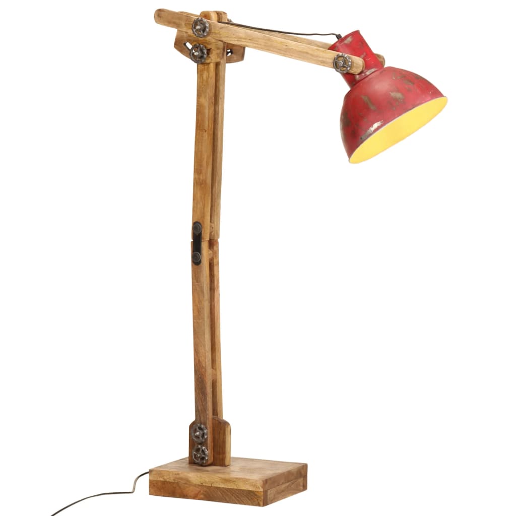 vidaXL grīdas lampa, 25 W, bružāti sarkana, 33x25x130-150 cm E27