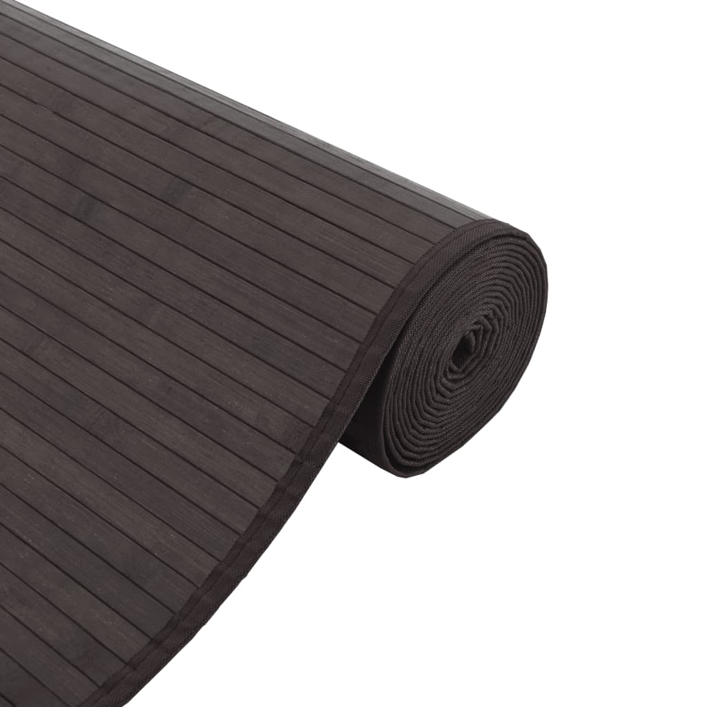 vidaXL paklājs, kvadrāta forma, tumši brūns, 100x100 cm, bambuss