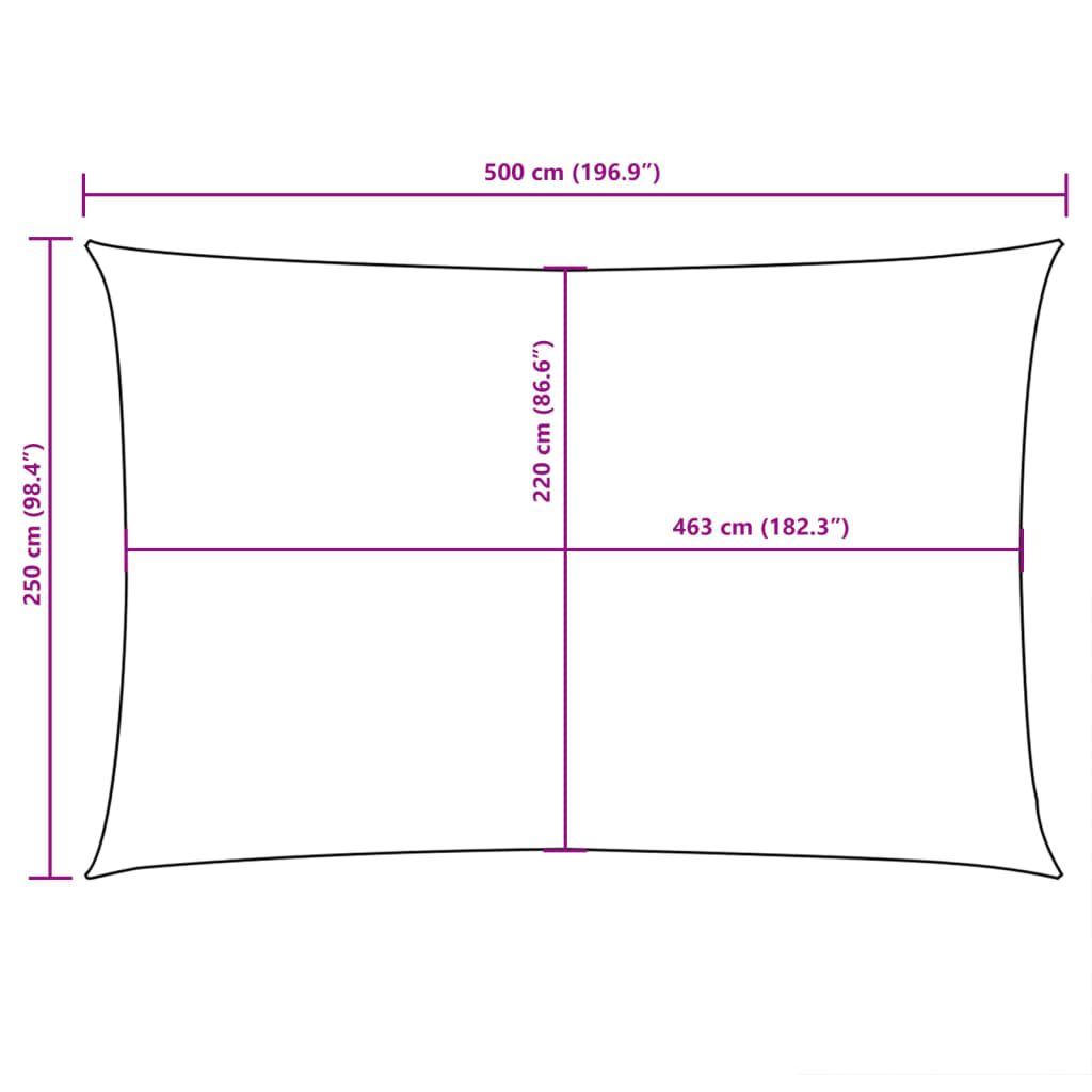 vidaXL saulessargs, taisnstūra forma, 2,5x5 m, brūns oksforda audums