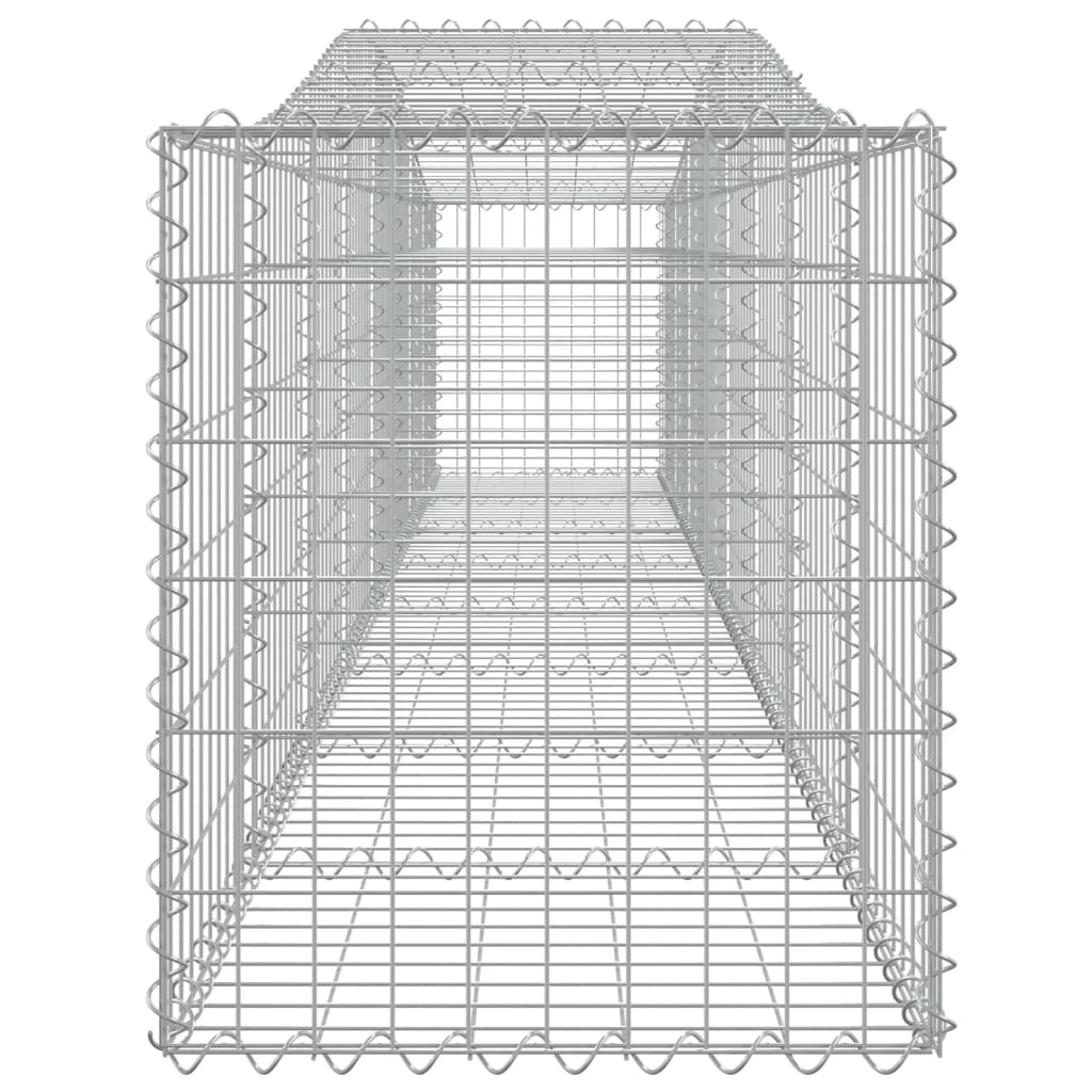 vidaXL arkveida gabiona grozs, 400x50x60/80 cm, cinkota dzelzs