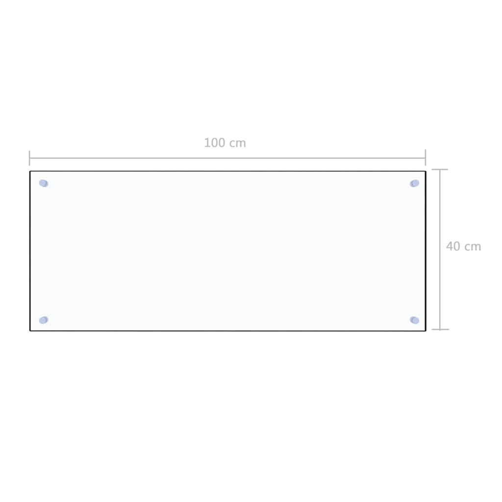 vidaXL virtuves panelis, 100x40 cm, rūdīts stikls, caurspīdīgs