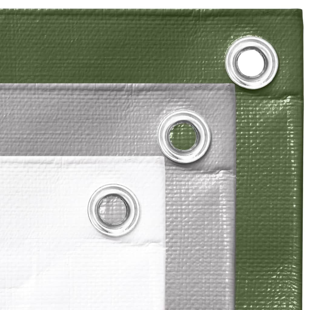 vidaXL brezenta pārklājs, 260 g/m², 6x12 m, zaļš, HDPE