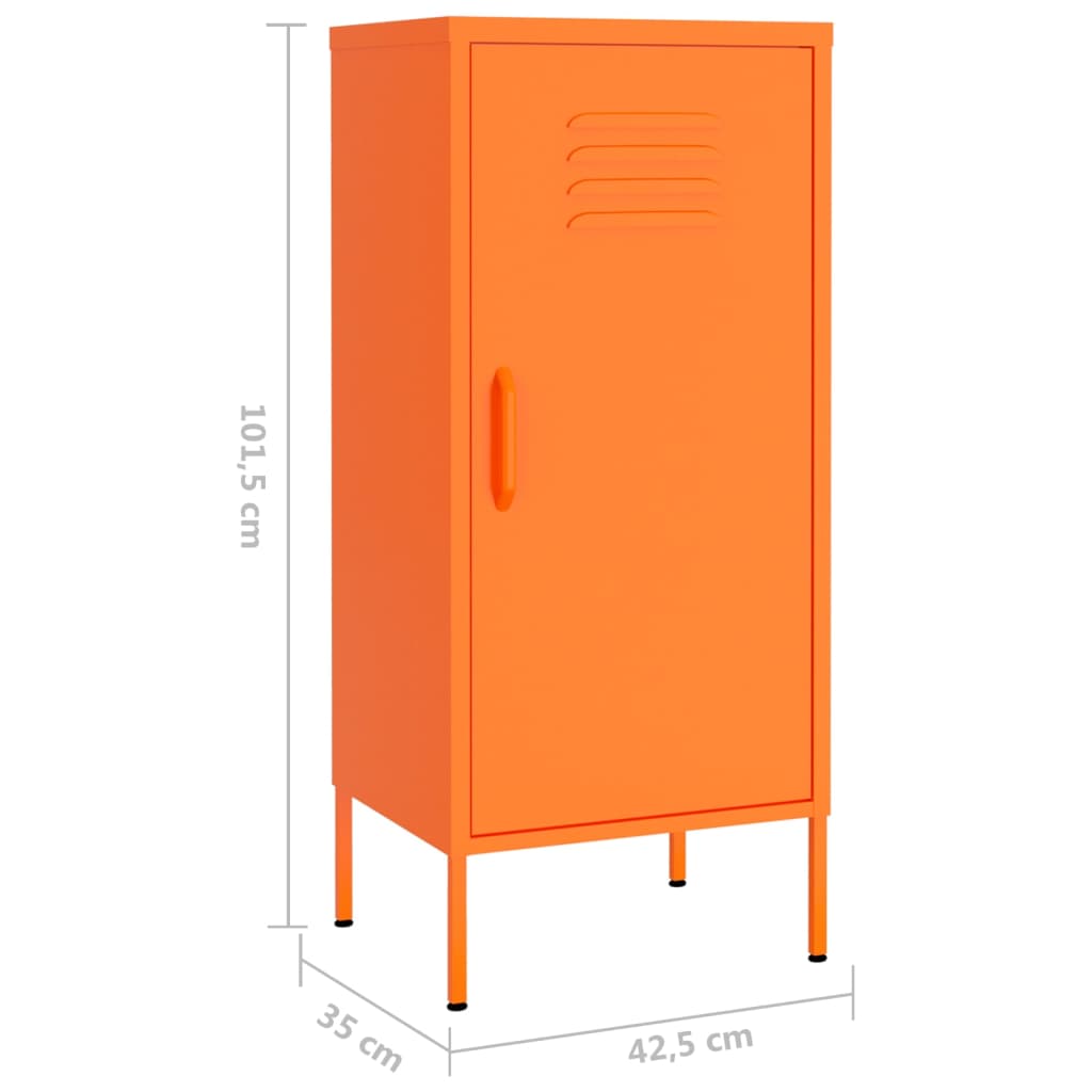 vidaXL skapītis, 42,5x35x101,5 cm, tērauds, oranžs