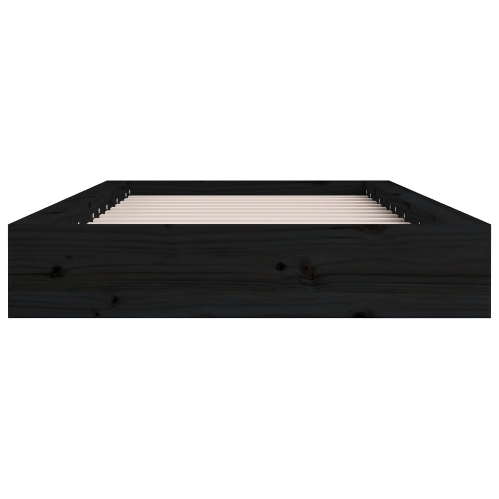 vidaXL gultas rāmis, melns, 120x190 cm, 4FT, divvietīgs, masīvkoks