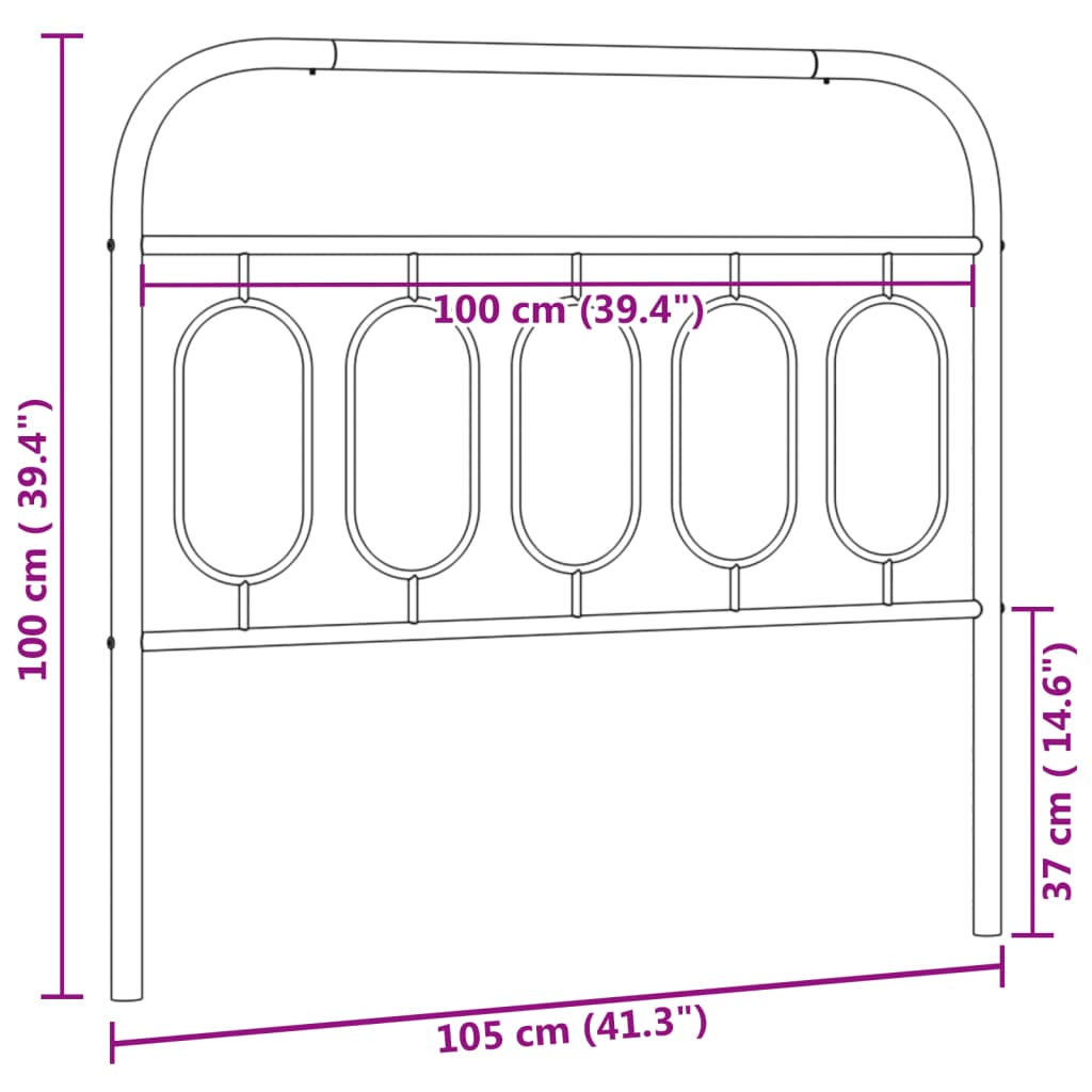 vidaXL gultas galvgalis, balts, 100 cm