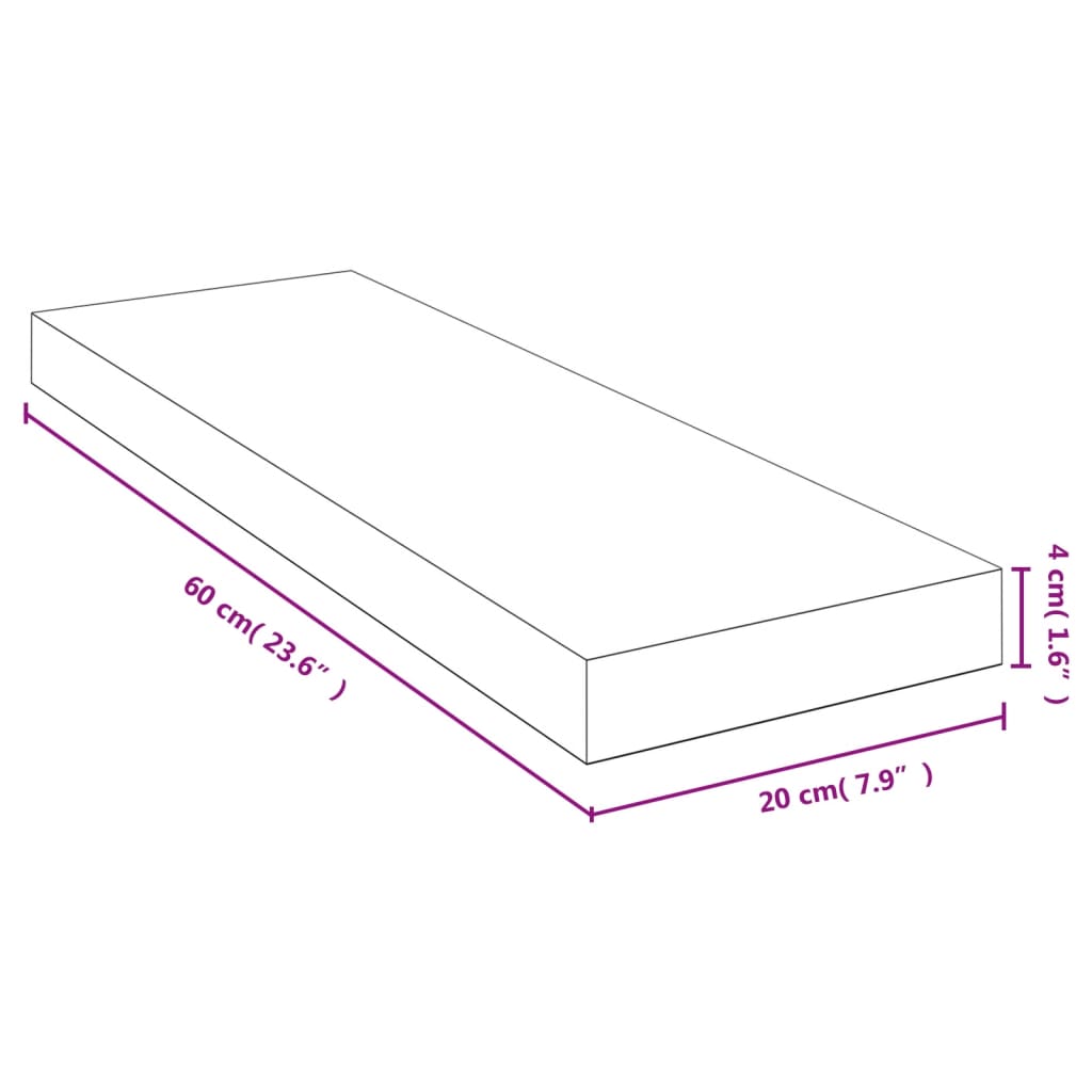 vidaXL sienas plaukts, 60x20x4 cm, bambuss