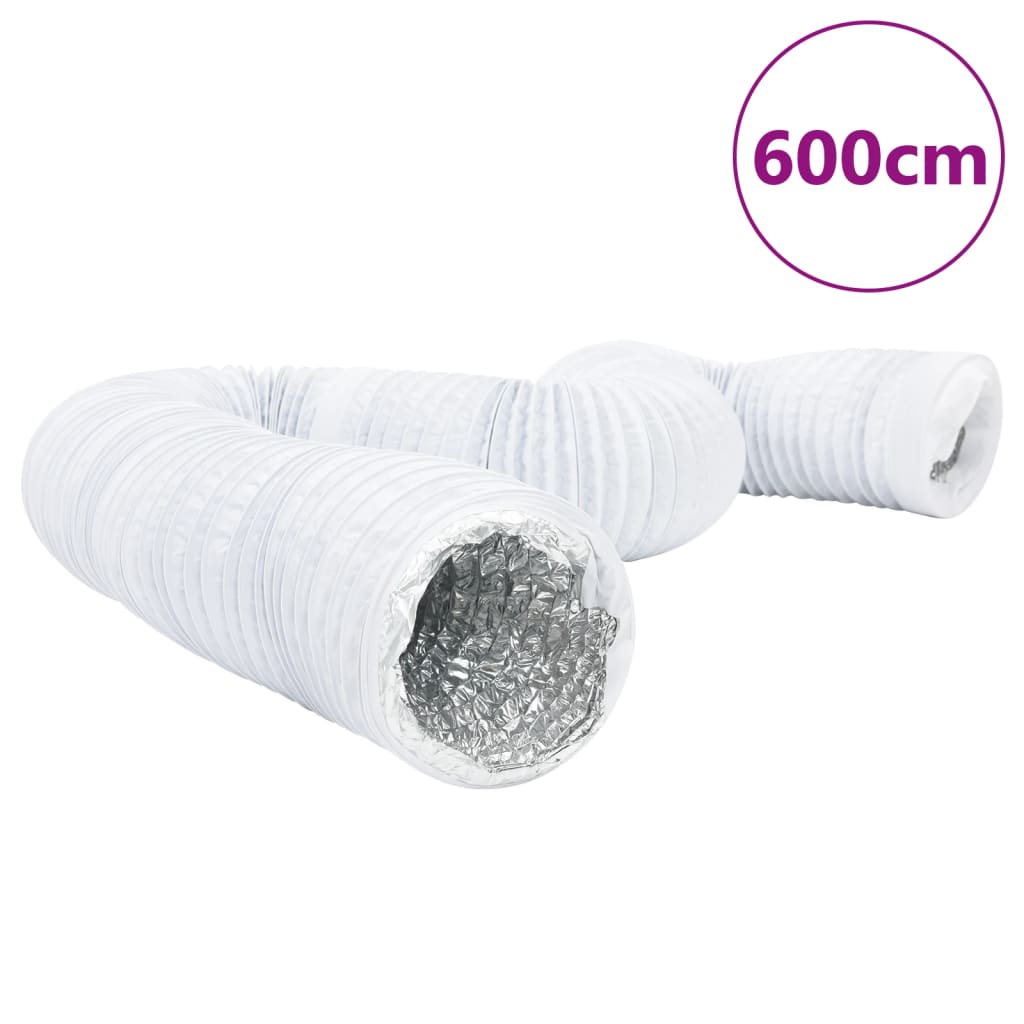 vidaXL ventilācijas kanāls, alumīnijs, 6 m, Ø10 cm, PVC