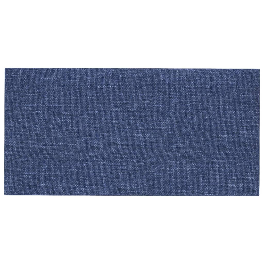 vidaXL sienas paneļi, 12 gab., zili, 30x15 cm, audums, 0,54 m²