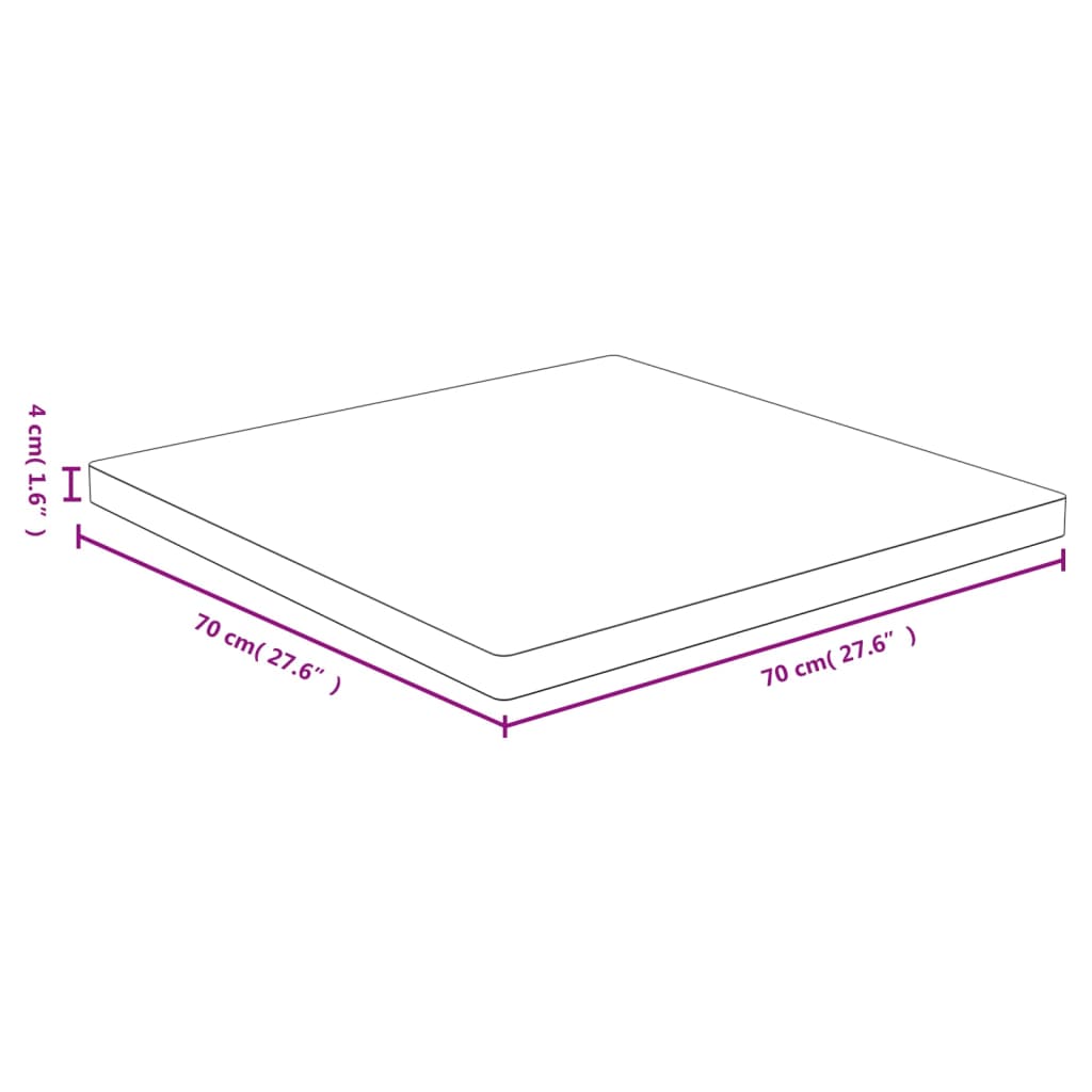 vidaXL galda virsma, 70x70x4 cm, bambuss