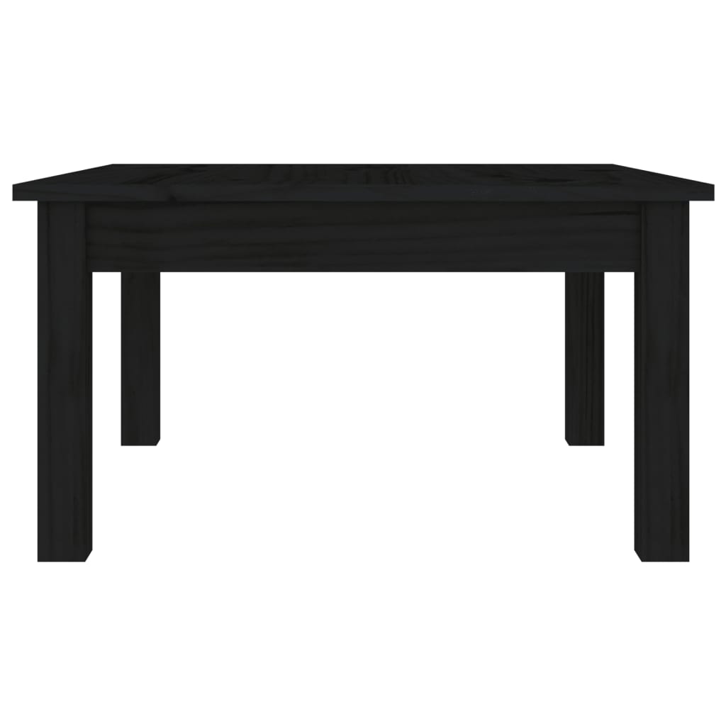 vidaXL kafijas galdiņš, melns, 55x55x30 cm, priedes masīvkoks