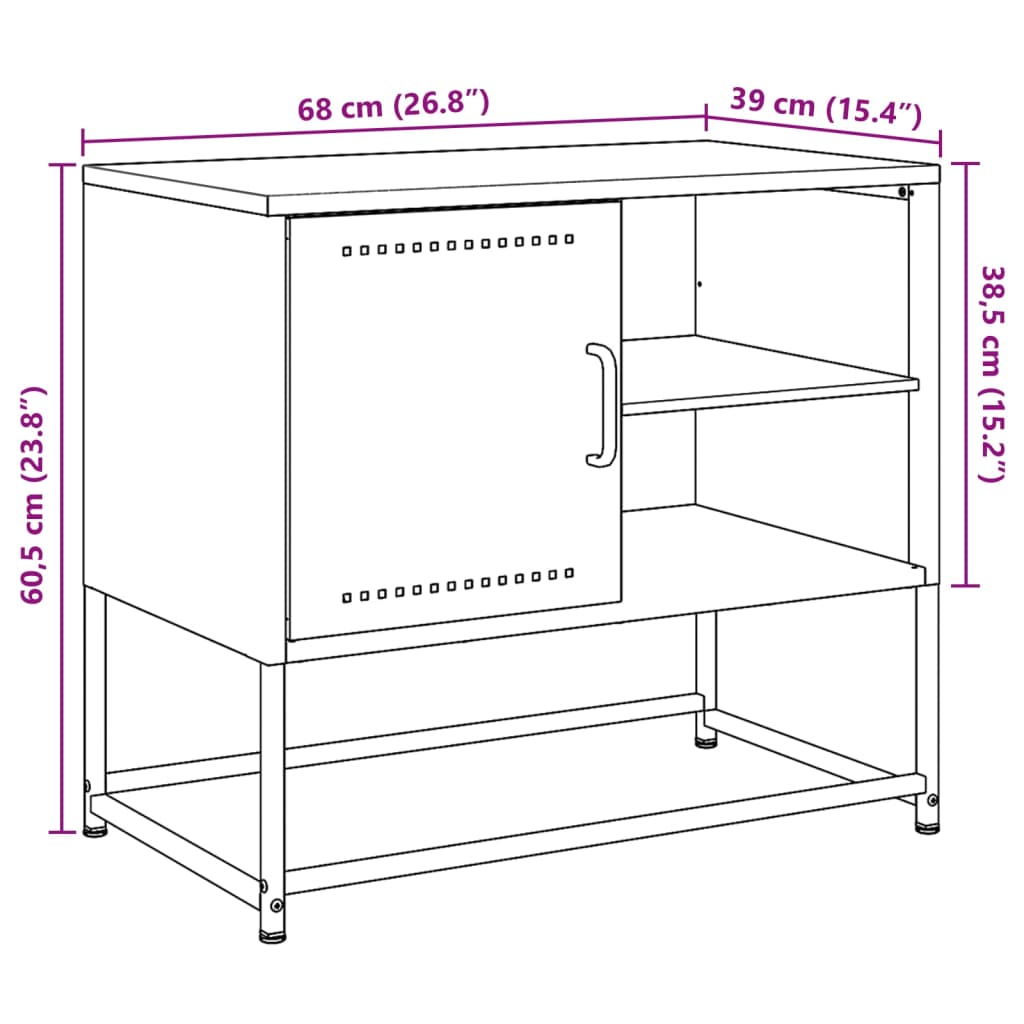 vidaXL TV skapītis, 100,5x39x60,5 cm, tērauds, sinepju dzeltens