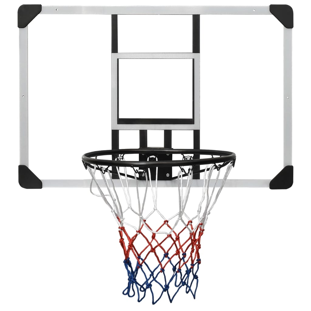 vidaXL basketbola vairogs, caurspīdīgs, 90x60x2,5 cm, polikarbonāts