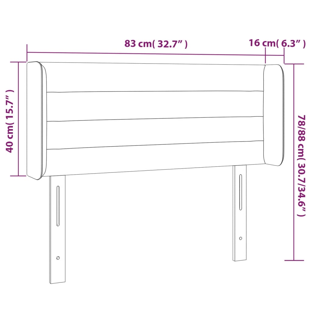 vidaXL galvgalis ar malām, 83x16x78/88 cm, zaļš audums