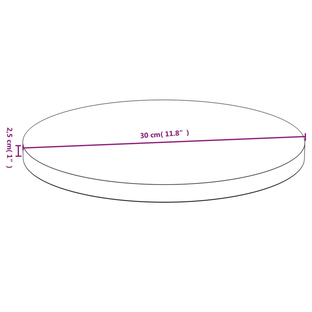 vidaXL galda virsma, Ø30x2,5 cm, bambuss