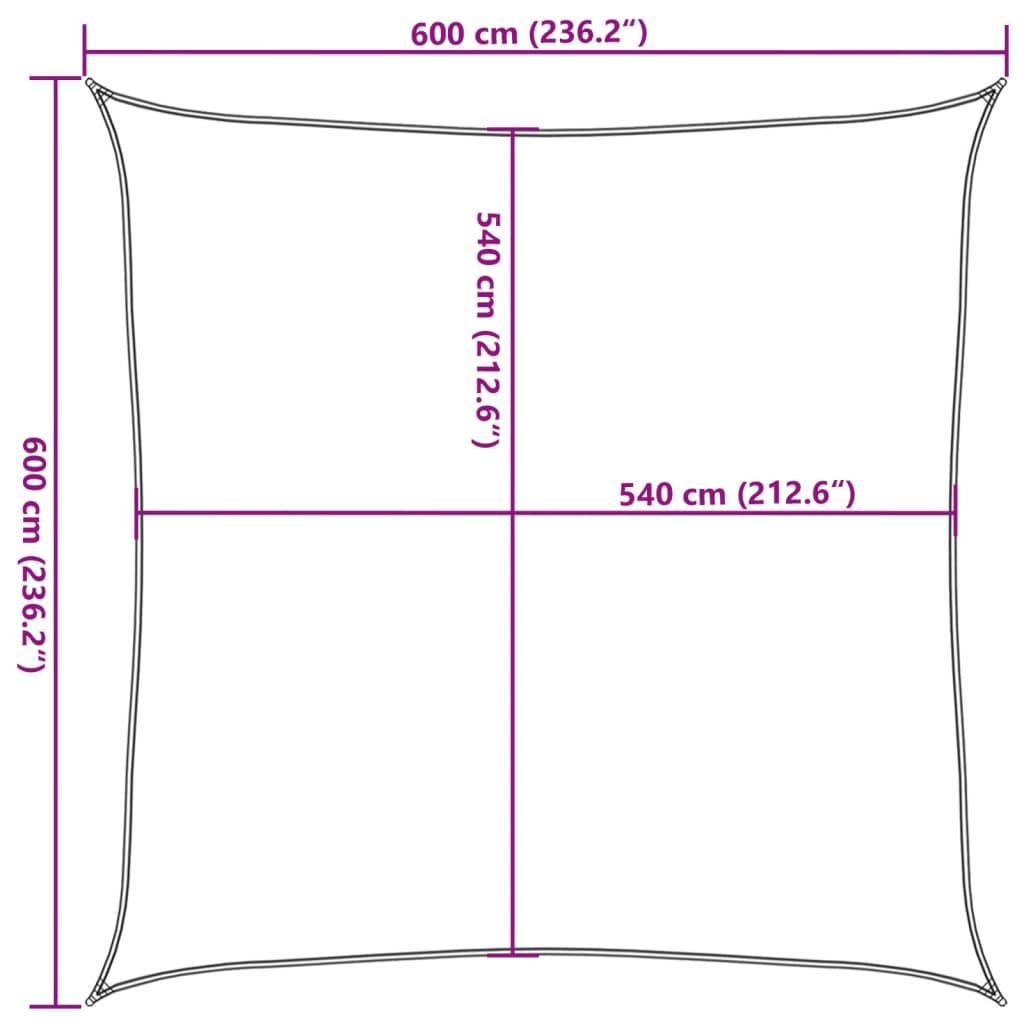 vidaXL saulessargs, 160 g/m², 6x6m, kvadrāta forma, smilšu krāsa, HDPE