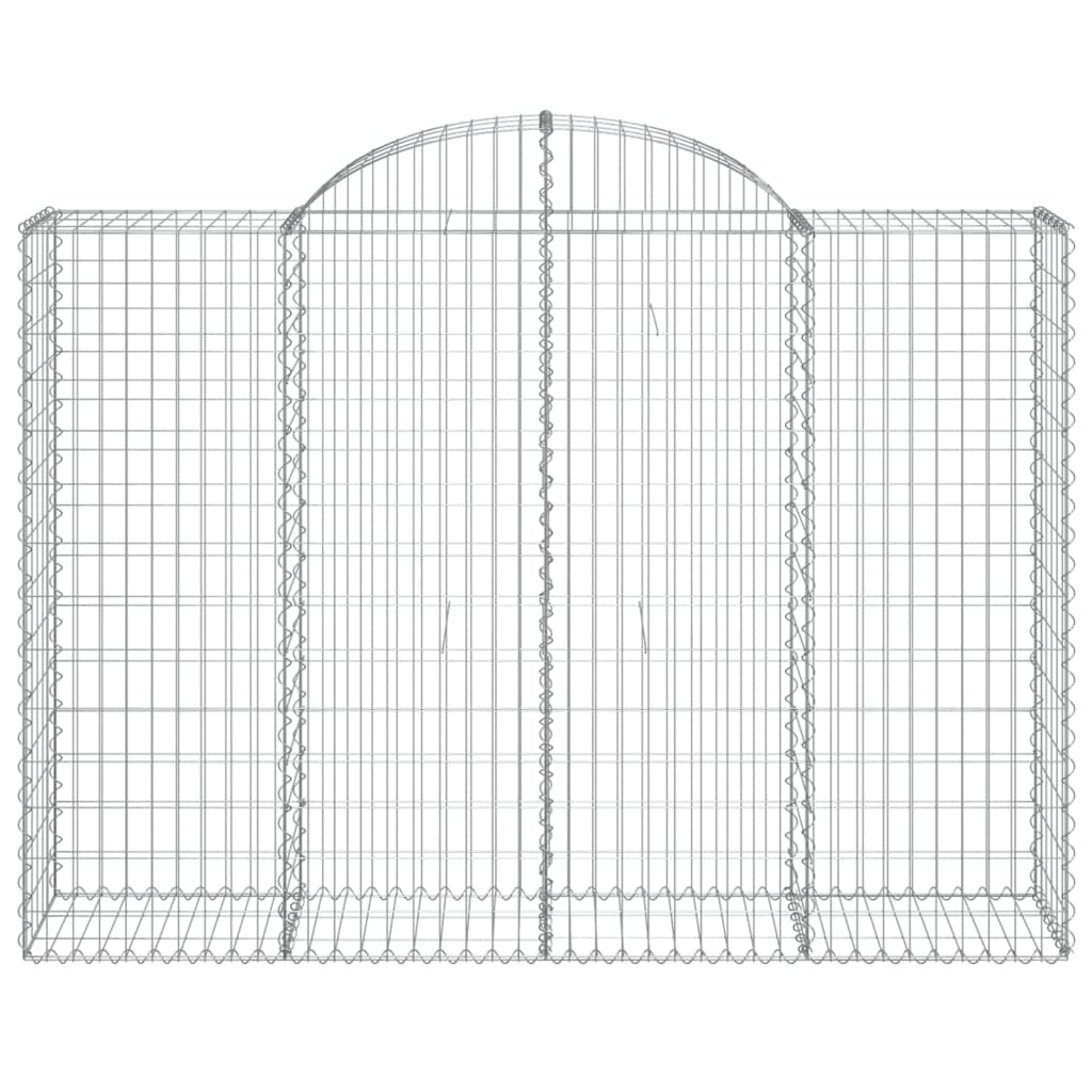 vidaXL arkveida gabiona grozi, 15gb., 200x50x140/160cm, cinkota dzelzs