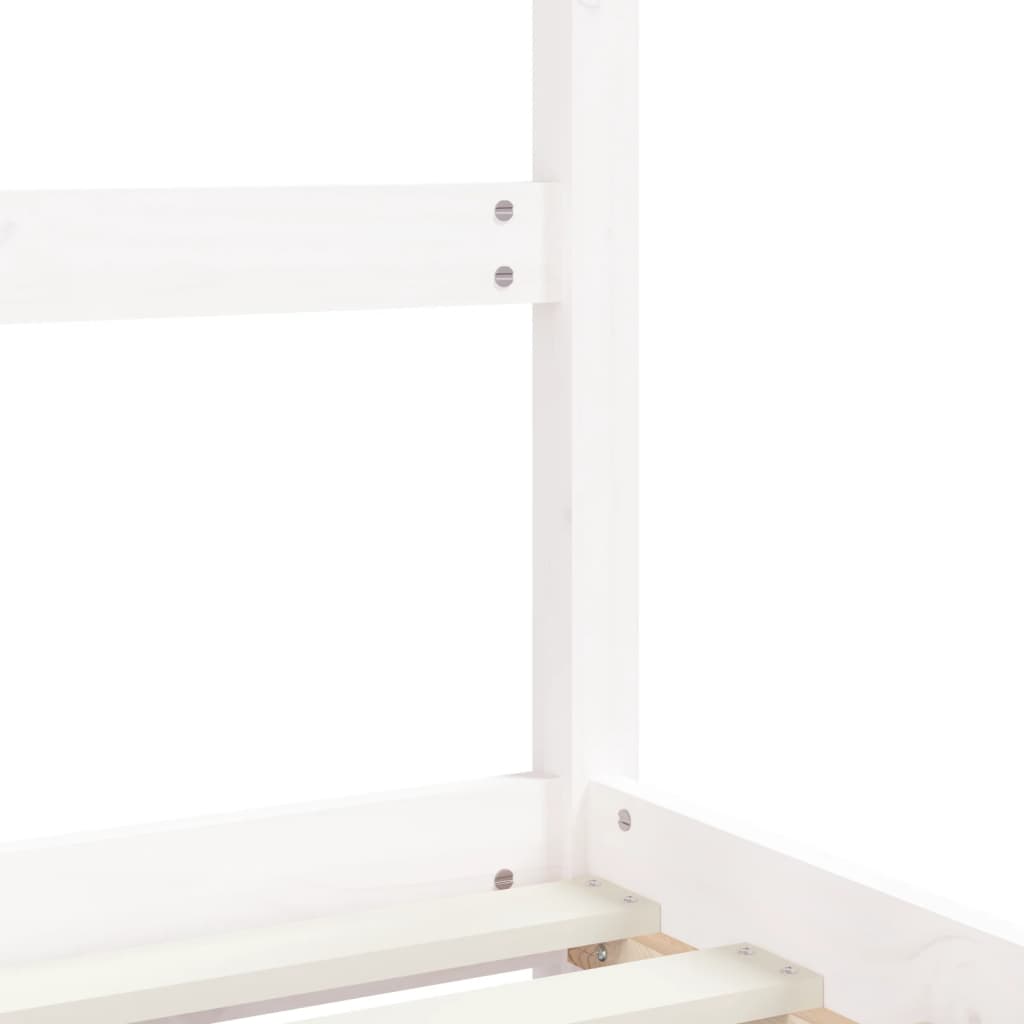 vidaXL bērnu gultas rāmis, balts, 2x(80x160) cm, priedes masīvkoks
