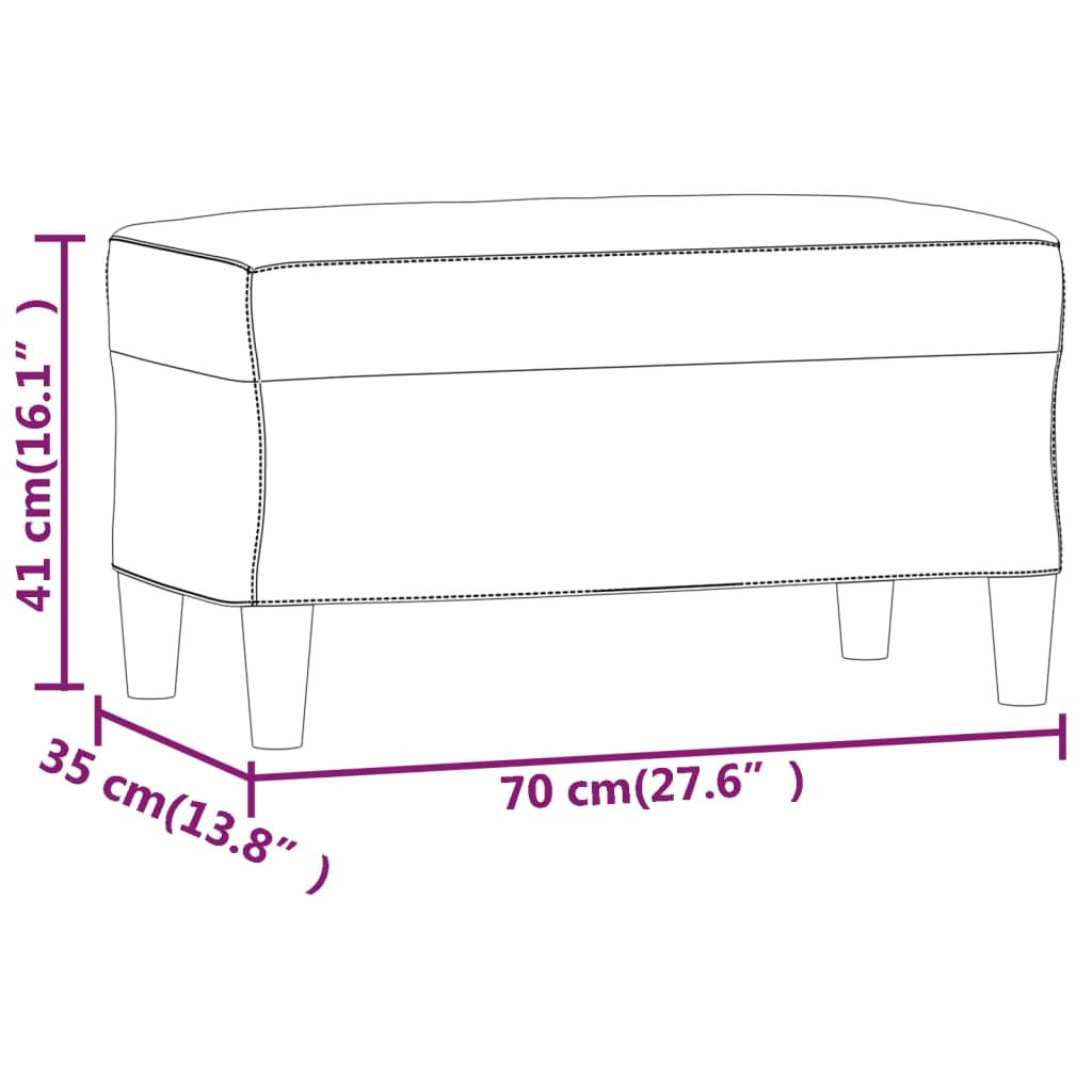 vidaXL sols, zils, 70x35x41 cm, samts