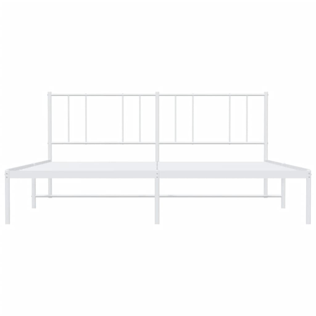 vidaXL gultas rāmis ar galvgali, balts metāls, 180x200 cm