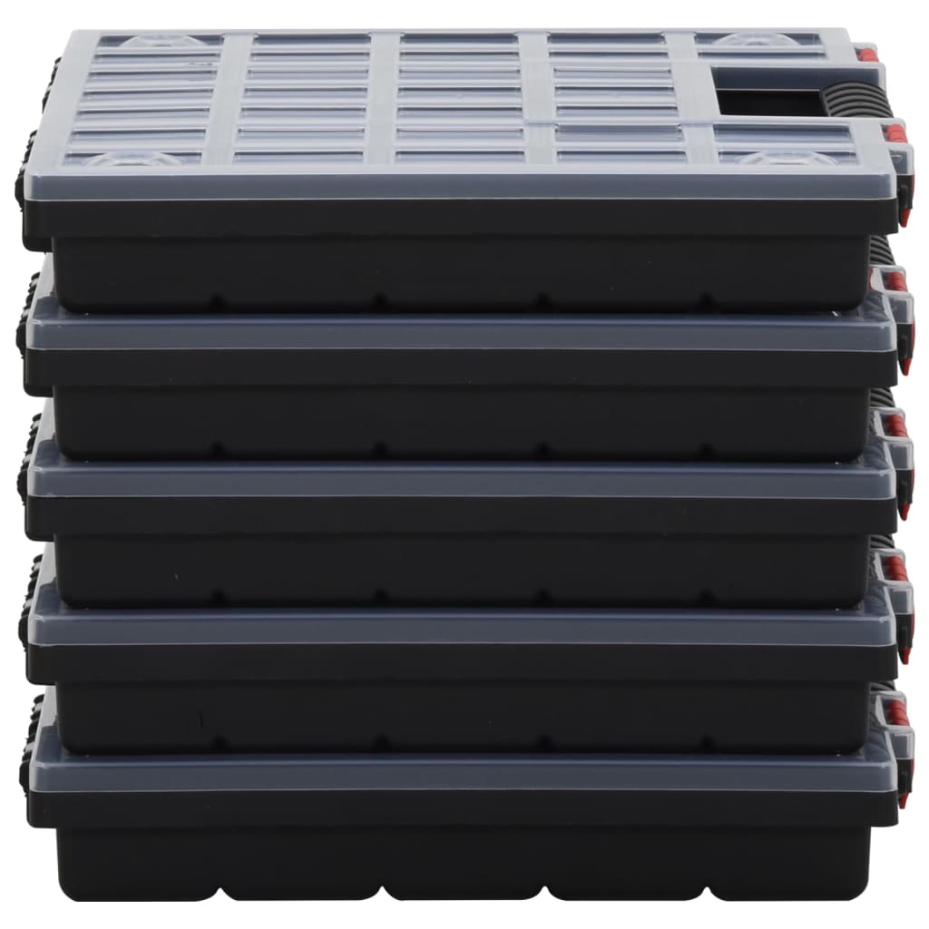 vidaXL kastes ar nodalījumiem, 5 gab., 40x30x5 cm, polipropilēns
